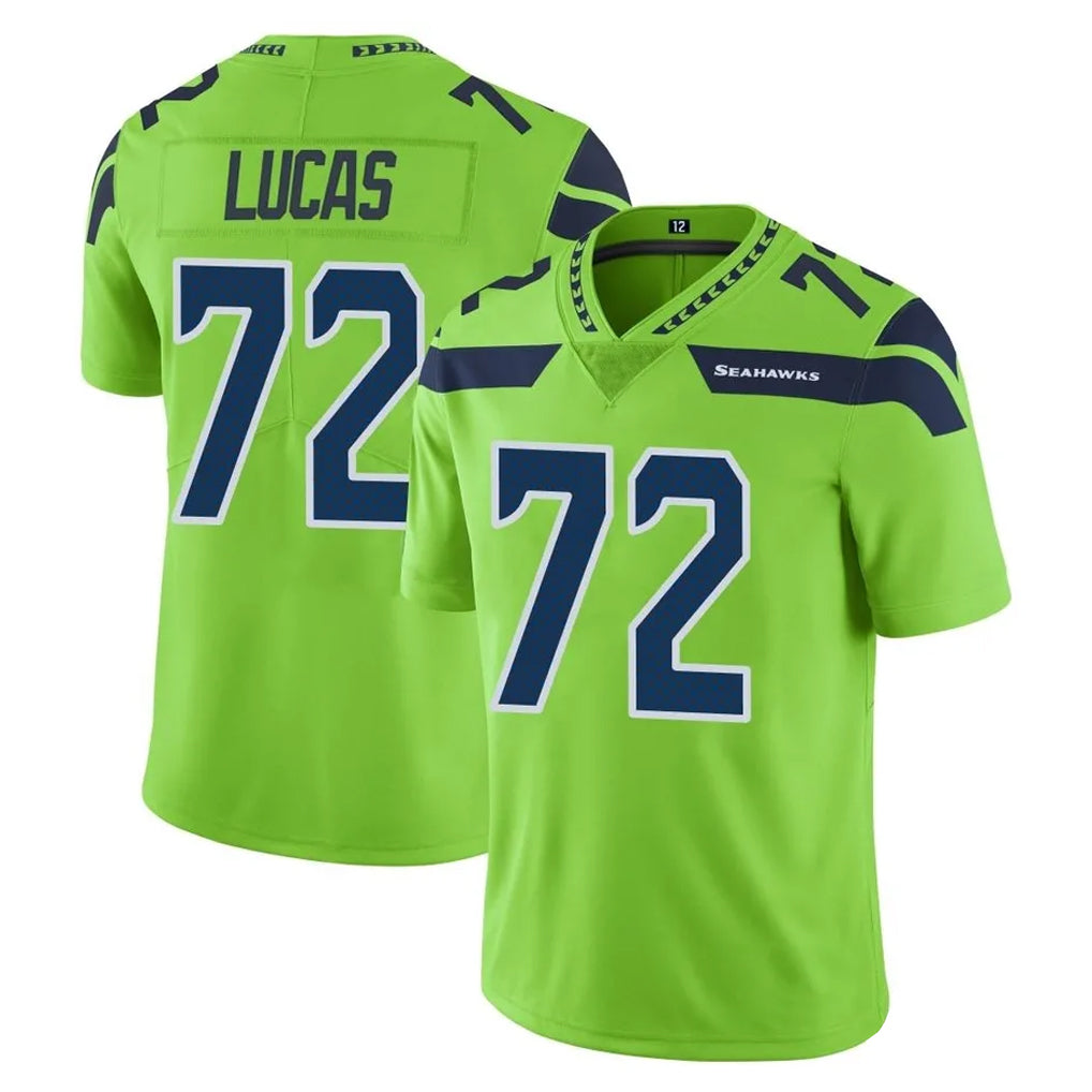 My Store S.Seahawks #72 Abraham Lucas Player Green Limited Color Rush Home Game Stitched Jerseys