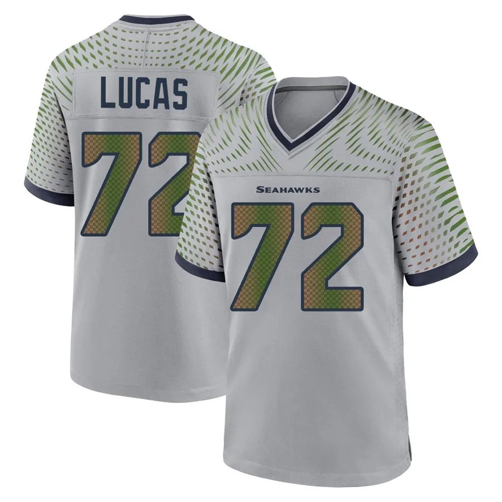 My Store S.Seahawks #72 Abraham Lucas Player Grey 2025 Rivalries Collection Home Game Stitched Jerseys