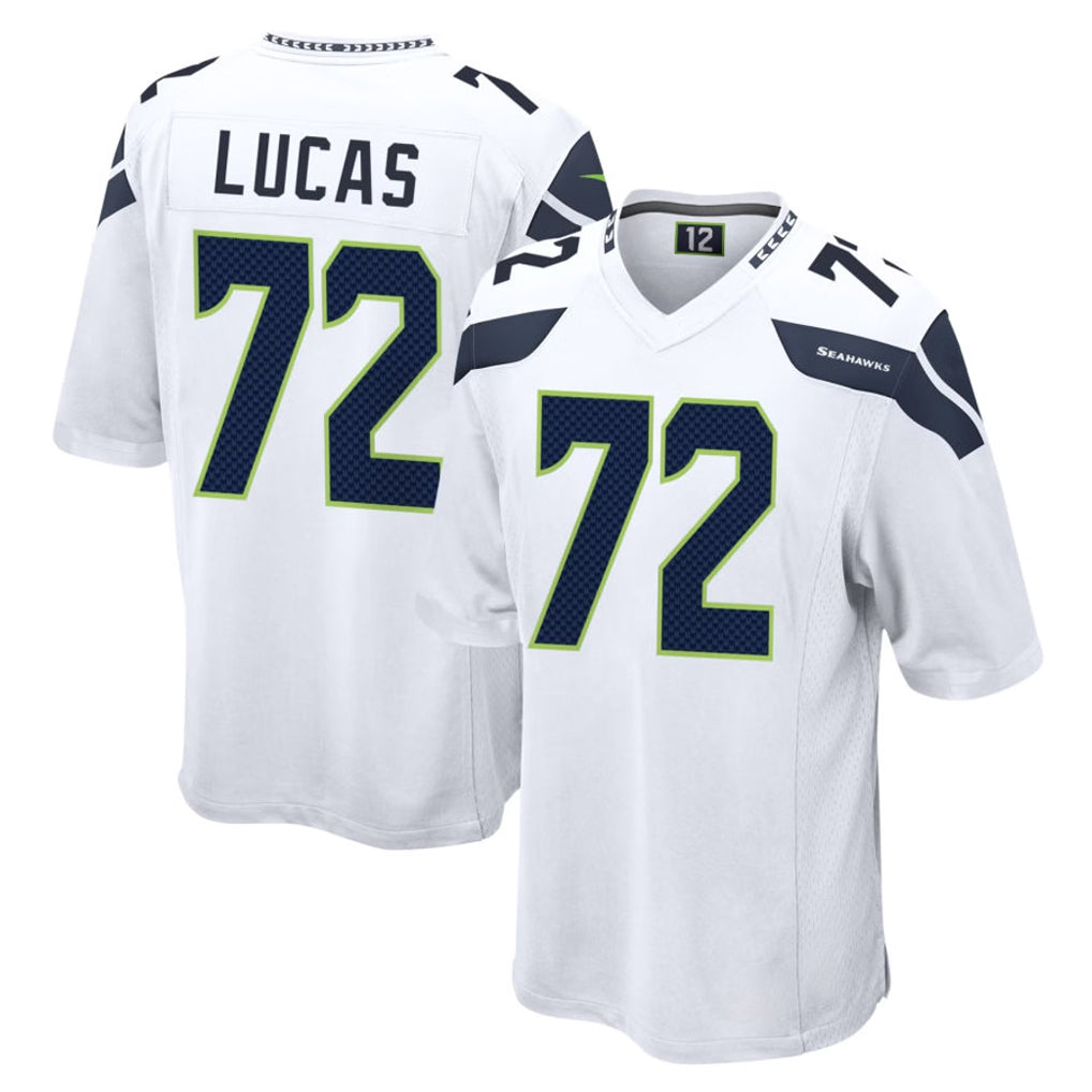 My Store S.Seahawks #72 Abraham Lucas Player White Home Game Stitched Jerseys