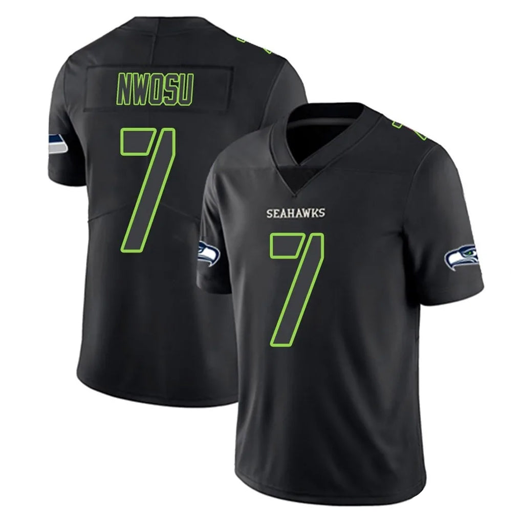 My Store S.Seahawks #7 Uchenna Nwosu Player Black Impact Limited Home Game Stitched Jerseys