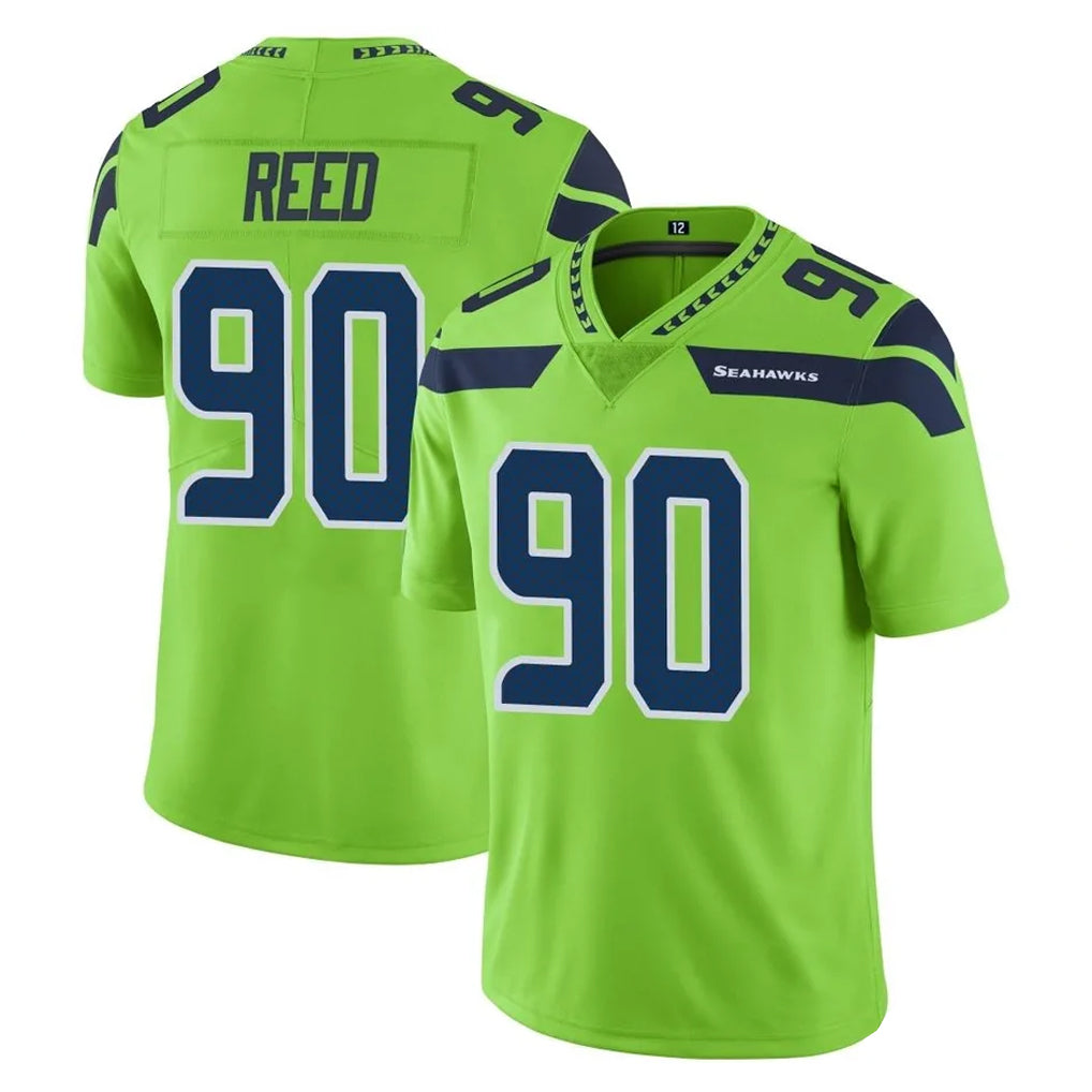 My Store S.Seahawks #90 Jarran Reed Player Green Limited Color Rush Home Game Stitched Jerseys