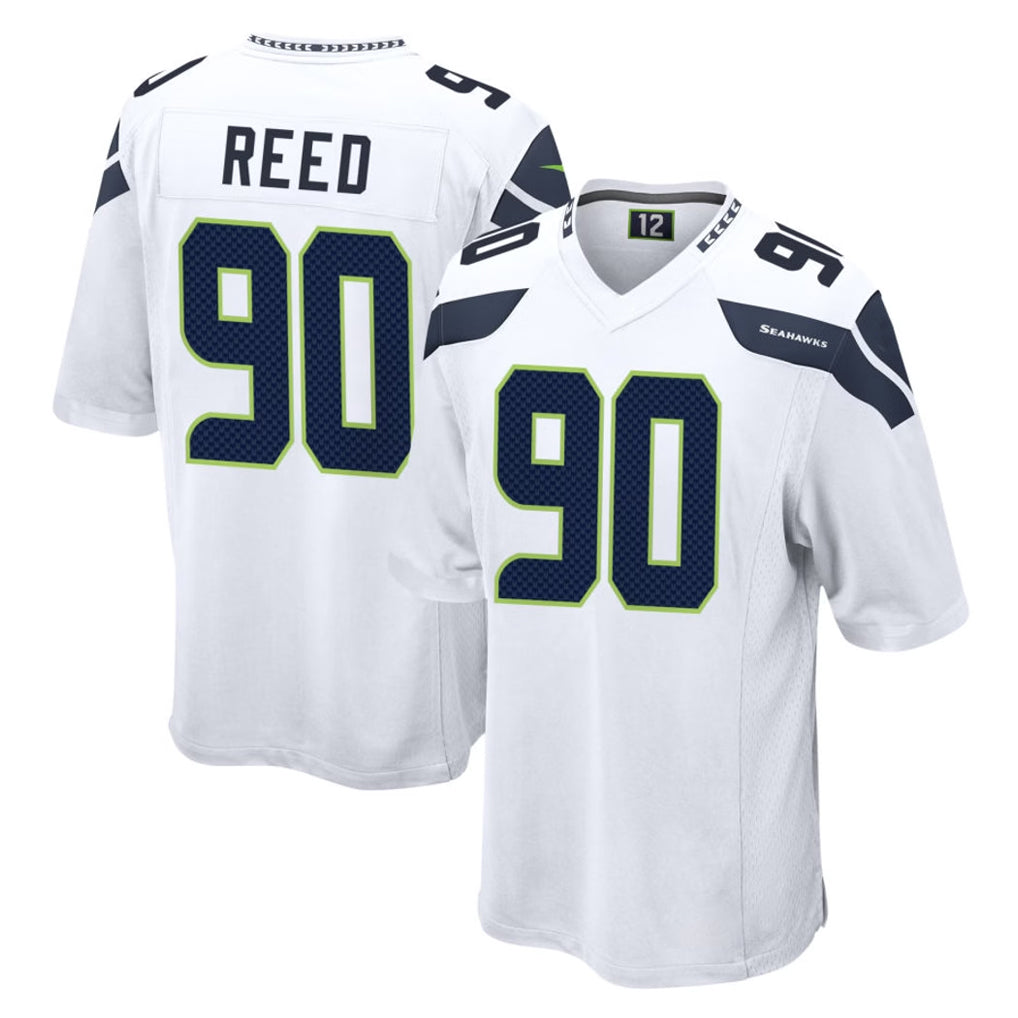 My Store S.Seahawks #90 Jarran Reed Player White Home Game Stitched Jerseys