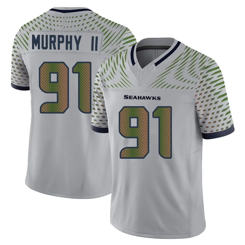 My Store S.Seahawks #91 Byron Murphy II Player Grey Limited 2025 Rivalries Collection Home Game Stitched Jerseys