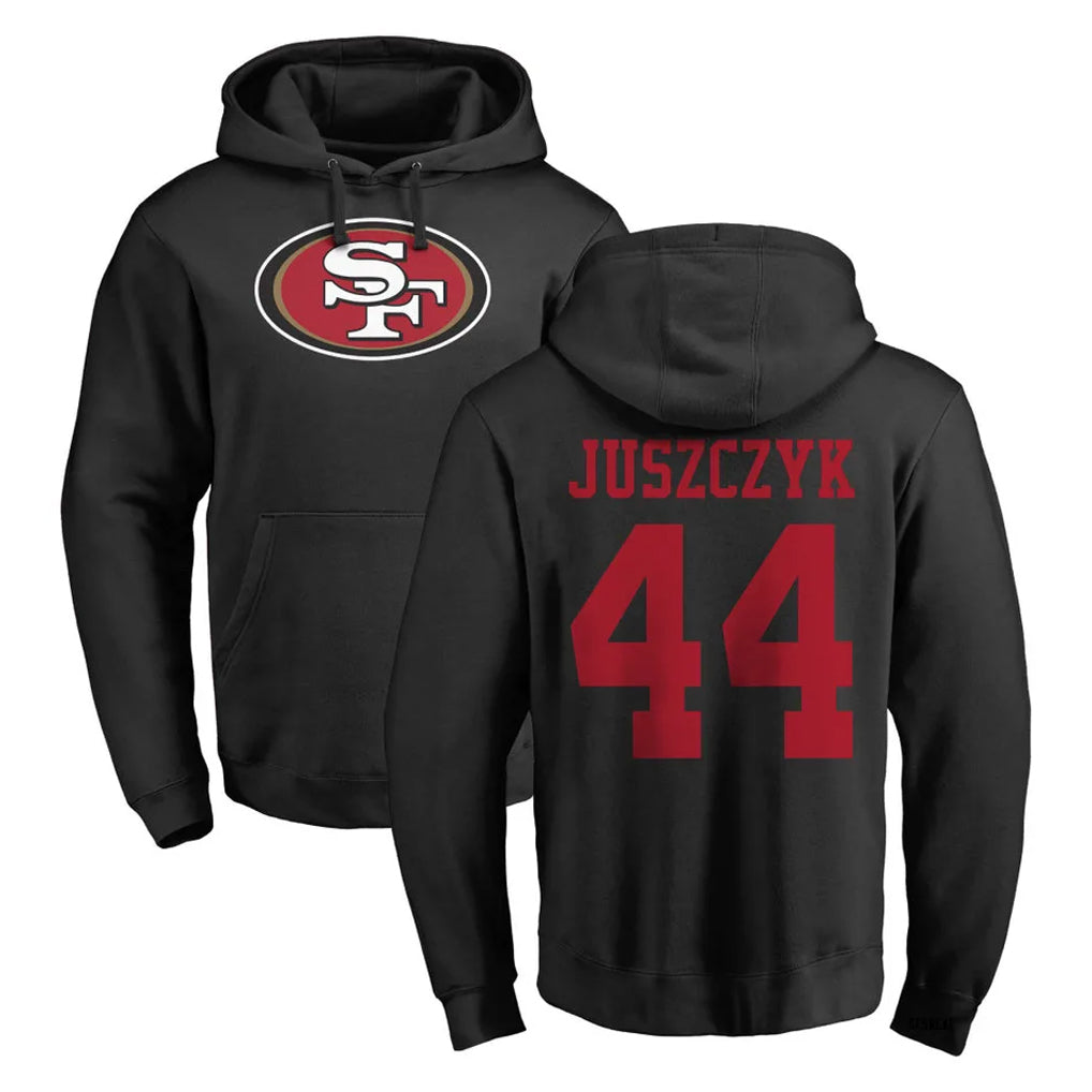 My Store SF.49ers #44 Kyle Juszczyk Player Black LOGO Pullover Hoodies Home Game Stitched Jerseys
