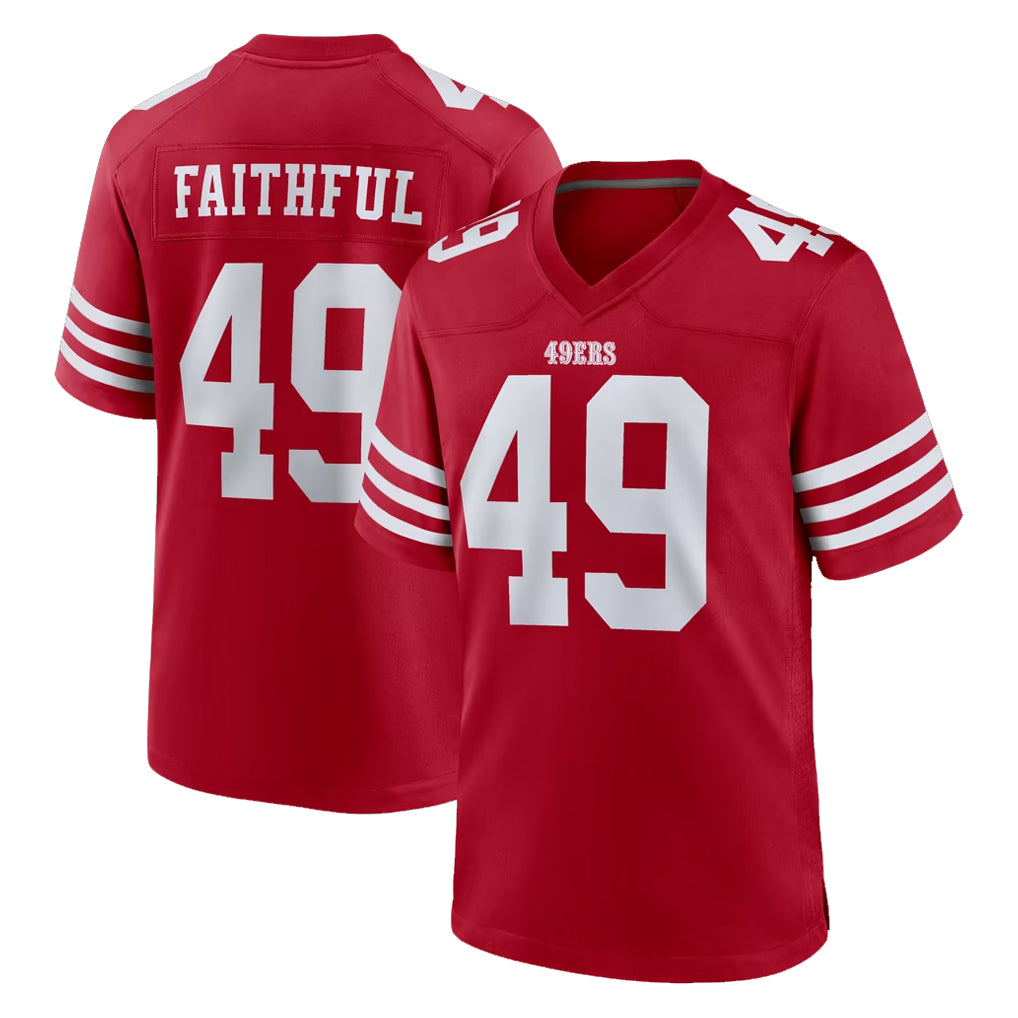 My Store SF.49ers #49 The Faithful Player Red Game Home Stitched Jerseys