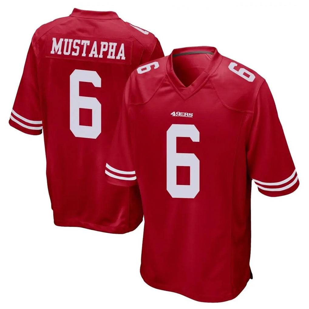 My Store SF.49ers #6 Malik Mustapha Player Red Home Game Stitched Jerseys