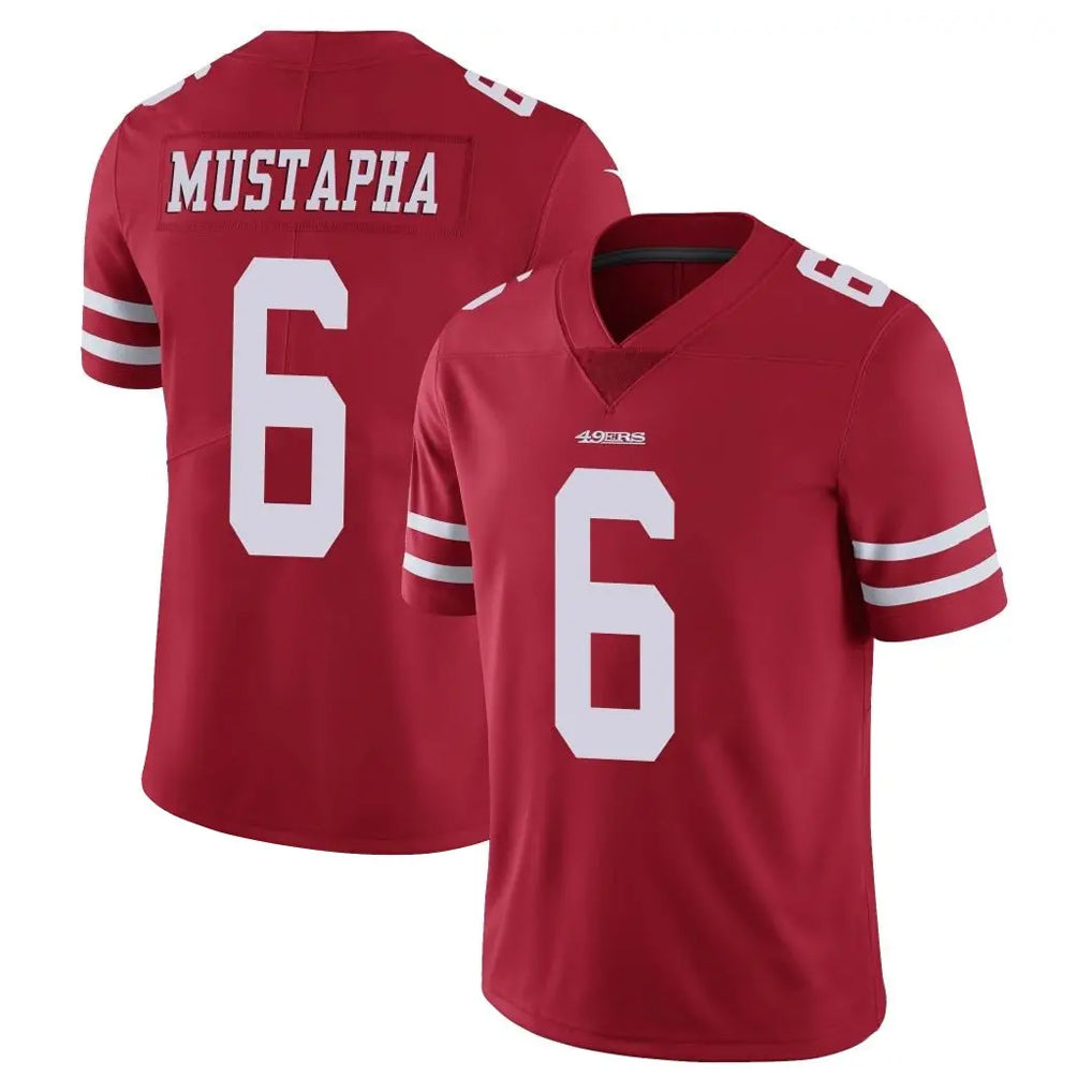 My Store SF.49ers #6 Malik Mustapha Player Red Limited Vapor Untouchable Home Game Stitched Jerseys