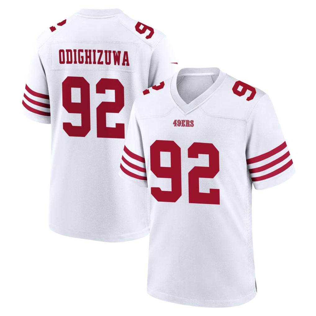 My Store SF.49ers #92 Osa Odighizuwa Player White Game Home Stitched Jerseys