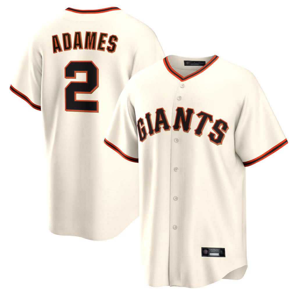 My Store SF.Giants #2 Willy Adames Player Cream Home Game Stitched Jerseys