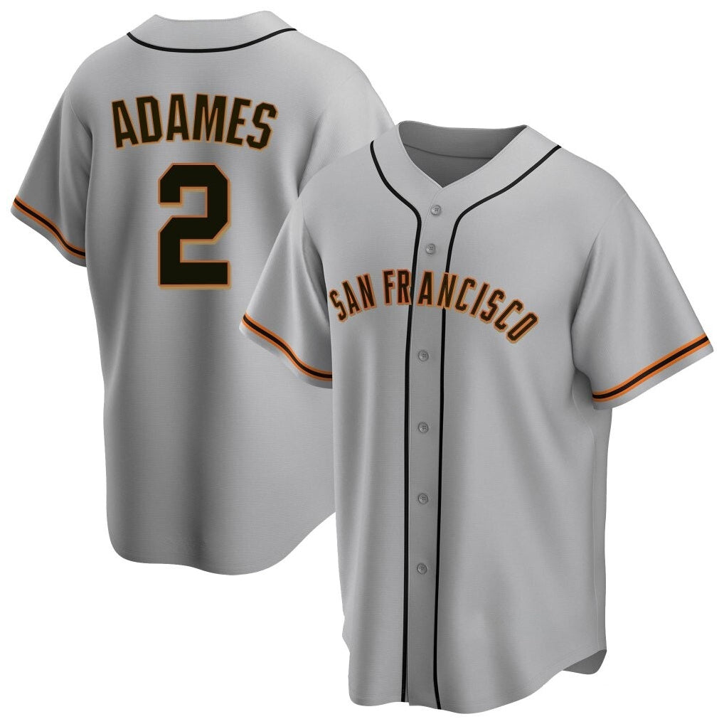My Store SF.Giants #2 Willy Adames Player Gray Home Game Stitched Jerseys