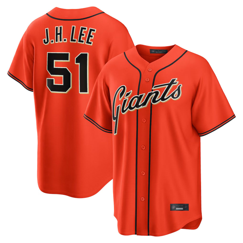 My Store SF.Giants #51 Jung Hoo Lee Player Orange Home Game Stitched Jerseys