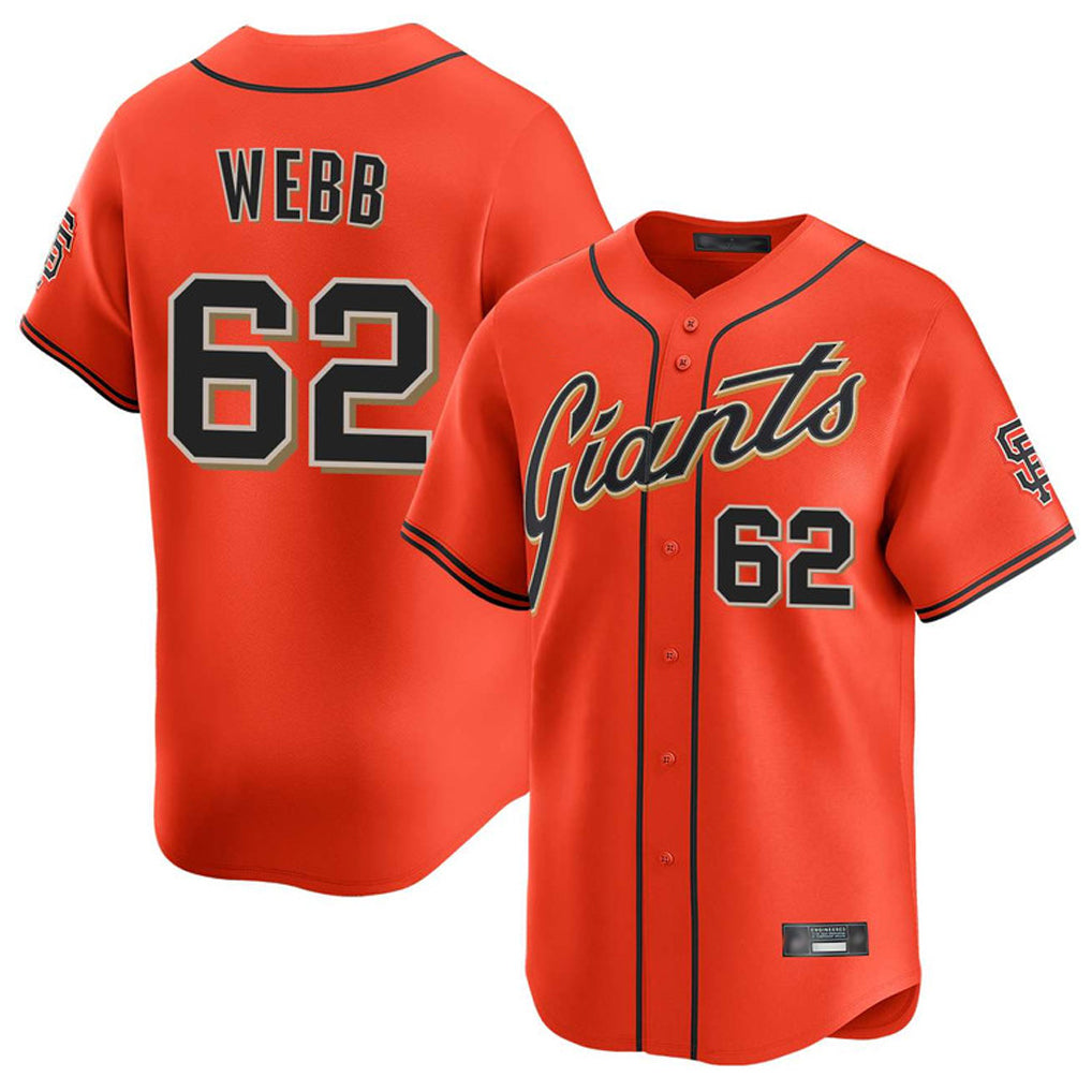 My Store SF.Giants #62 Logan Webb Player Orange Home Limited Stitched Jerseys