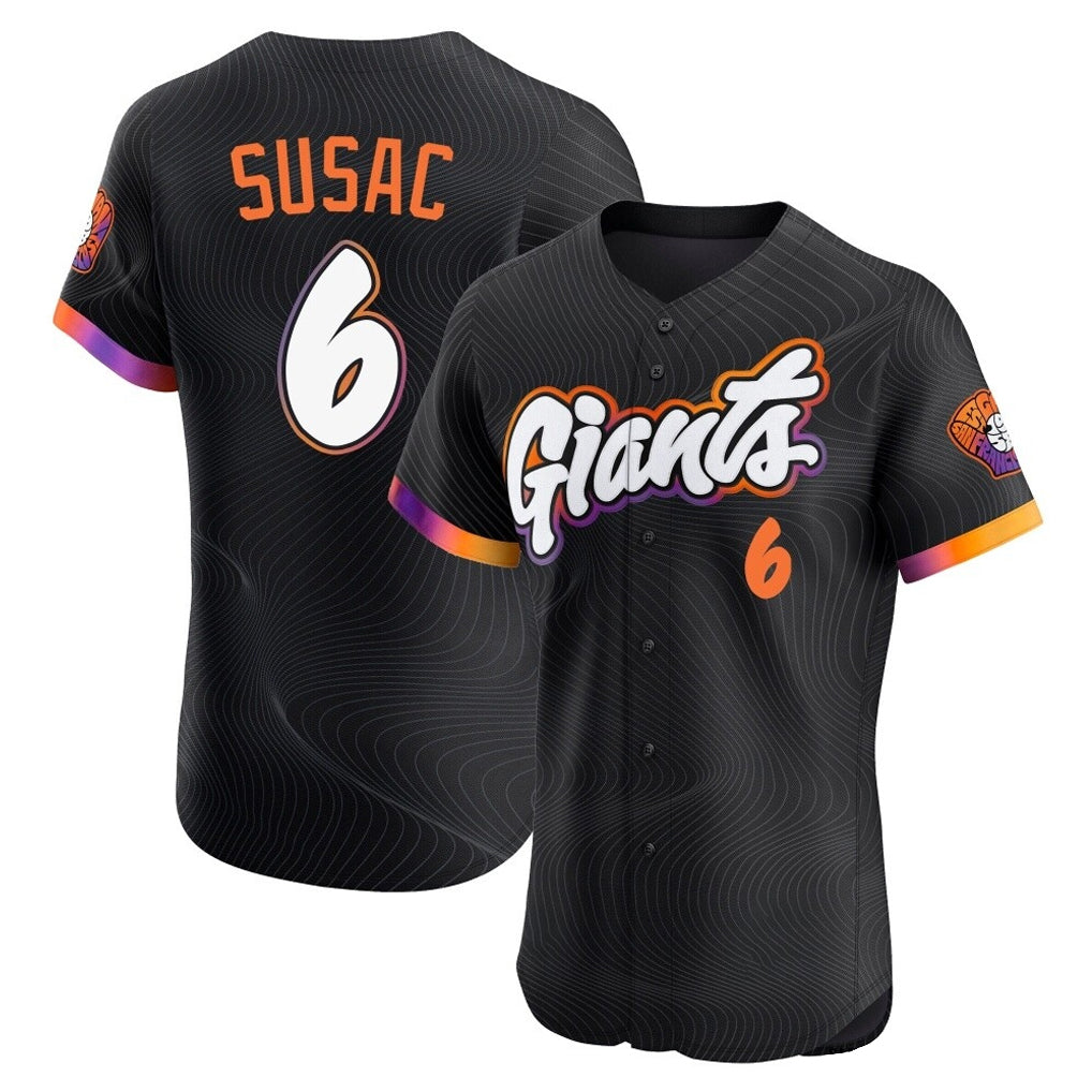 My Store SF.Giants #6 Daniel Susac Player Black 2025 City Connect Home Limited Elite Stitched Jerseys