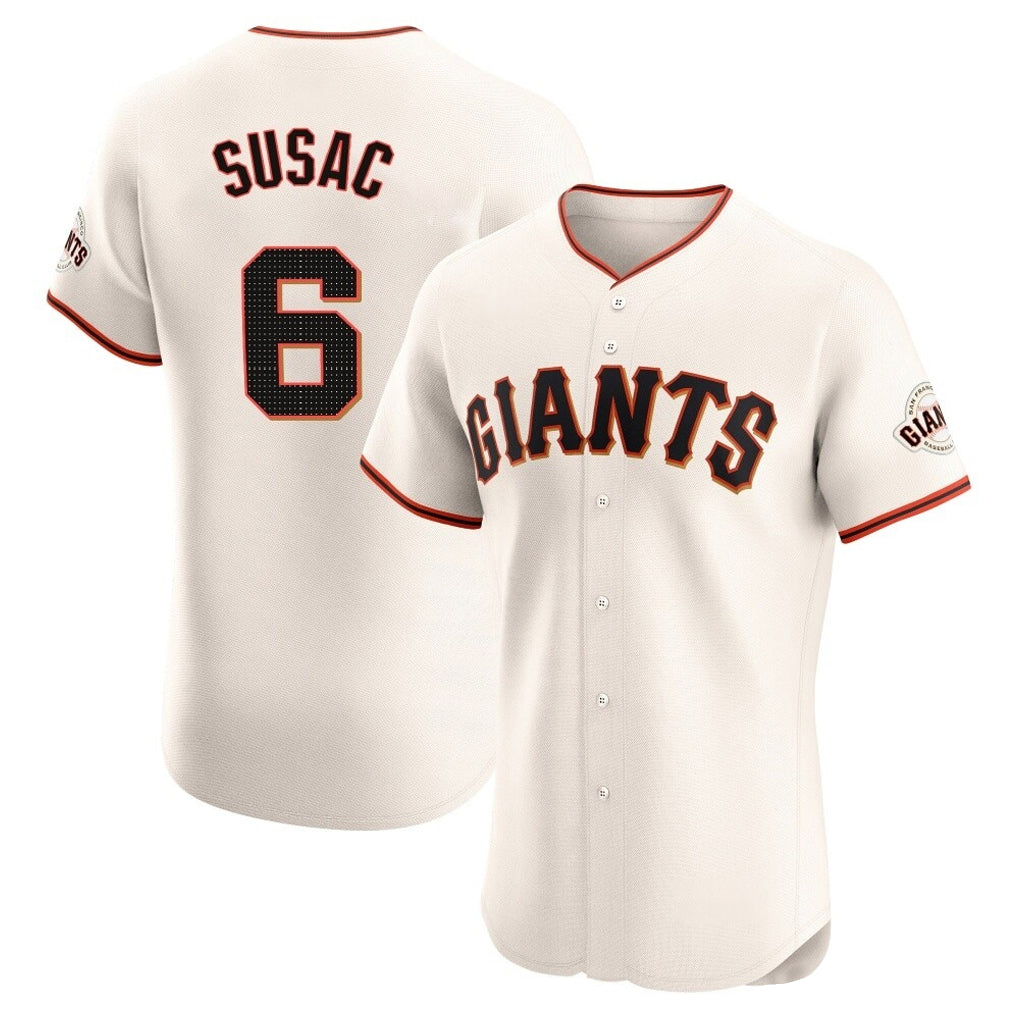 My Store SF.Giants #6 Daniel Susac Player Cream Home Limited Elite Stitched Jerseys