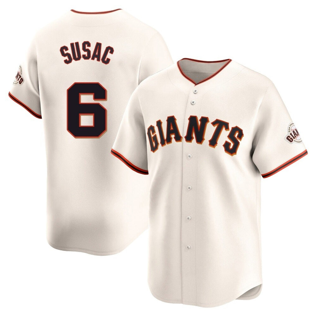 My Store SF.Giants #6 Daniel Susac Player Cream Home Limited Stitched Jerseys