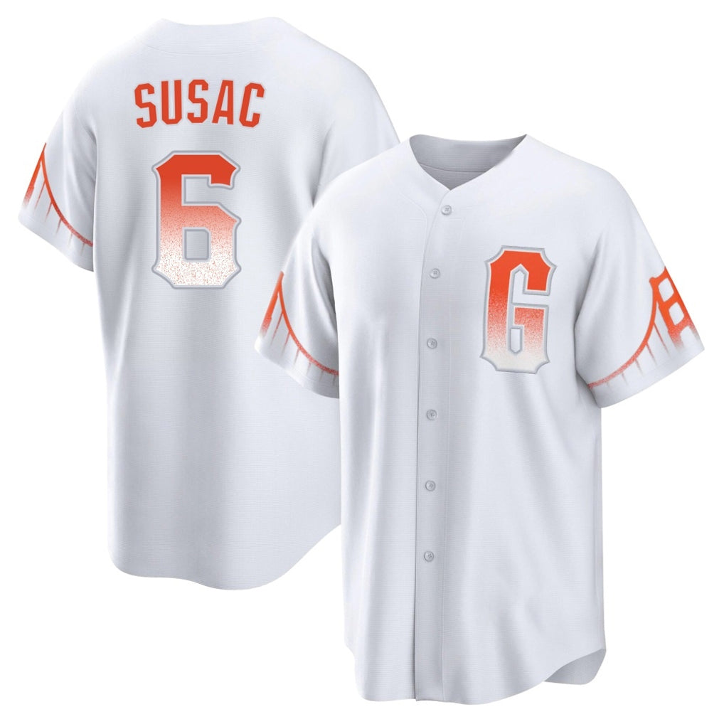 My Store SF.Giants #6 Daniel Susac Player White City Connect Home Game Stitched Jerseys
