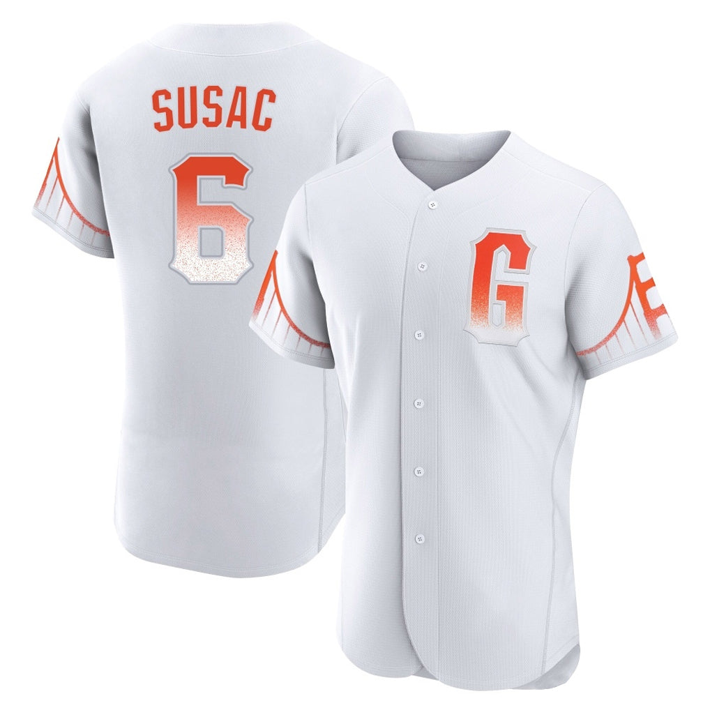 My Store SF.Giants #6 Daniel Susac Player White City Connect Home Limited Elite Stitched Jerseys