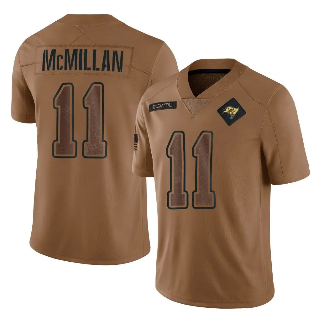 My Store TB.Buccaneers #11 Jalen McMillan Player Brown Limited Salute To Service Home Game Stitched Jerseys