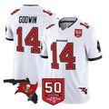 My Store TB.Buccaneers #14 Chris Godwin Jr. Player White 50th Season Vapor Limited Home Game Stitched Jerseys