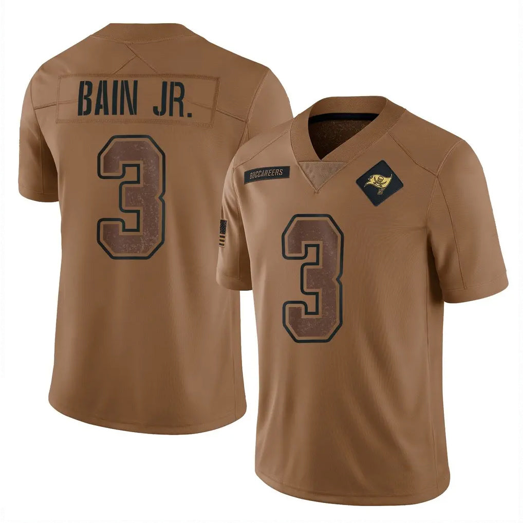 My Store TB.Buccaneers #3 Rueben Bain Jr. Player Brown Limited Salute To Service Home Game Stitched Jerseys