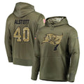 My Store TB.Buccaneers #40 Mike Alstott Player Olive Salute to Service Hoodies Football Jerseys