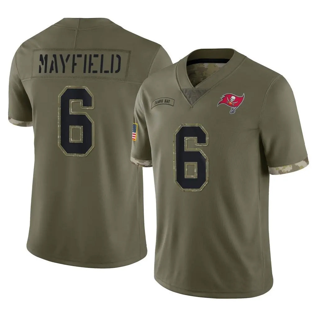 My Store TB.Buccaneers #6 Baker Mayfield Player Olive Salute To Service Football Jerseys