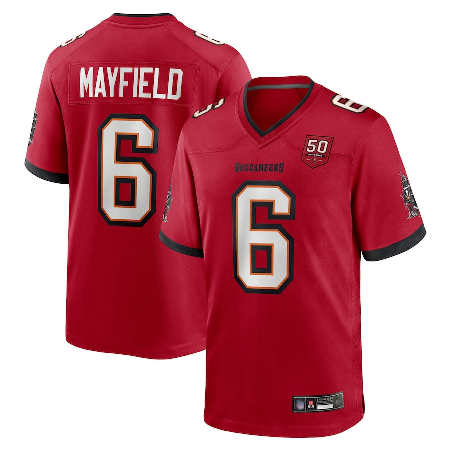 My Store TB.Buccaneers #6 Baker Mayfield Player Red 50th Anniversary Game Football Jerseys