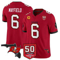 My Store TB.Buccaneers #6 Baker Mayfield Player Red 50th Season Vapor Limited Home Game Stitched Jerseys