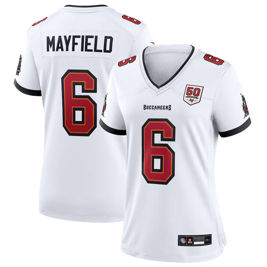 My Store TB.Buccaneers #6 Baker Mayfield Player White 50th Anniversary Game Football Jerseys