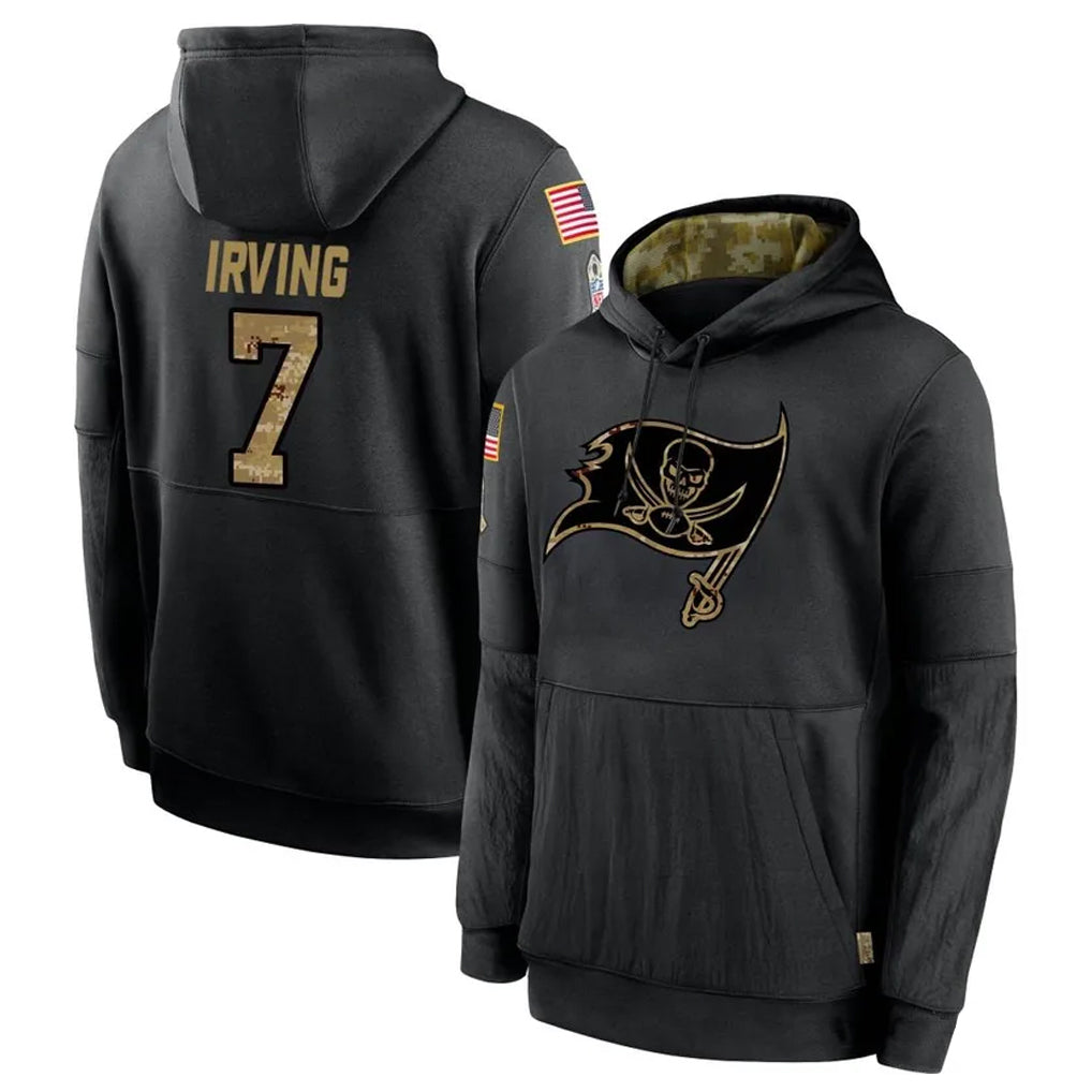 My Store TB.Buccaneers #7 Bucky Irving Player Black Salute to Service Hoodies Football Jerseys
