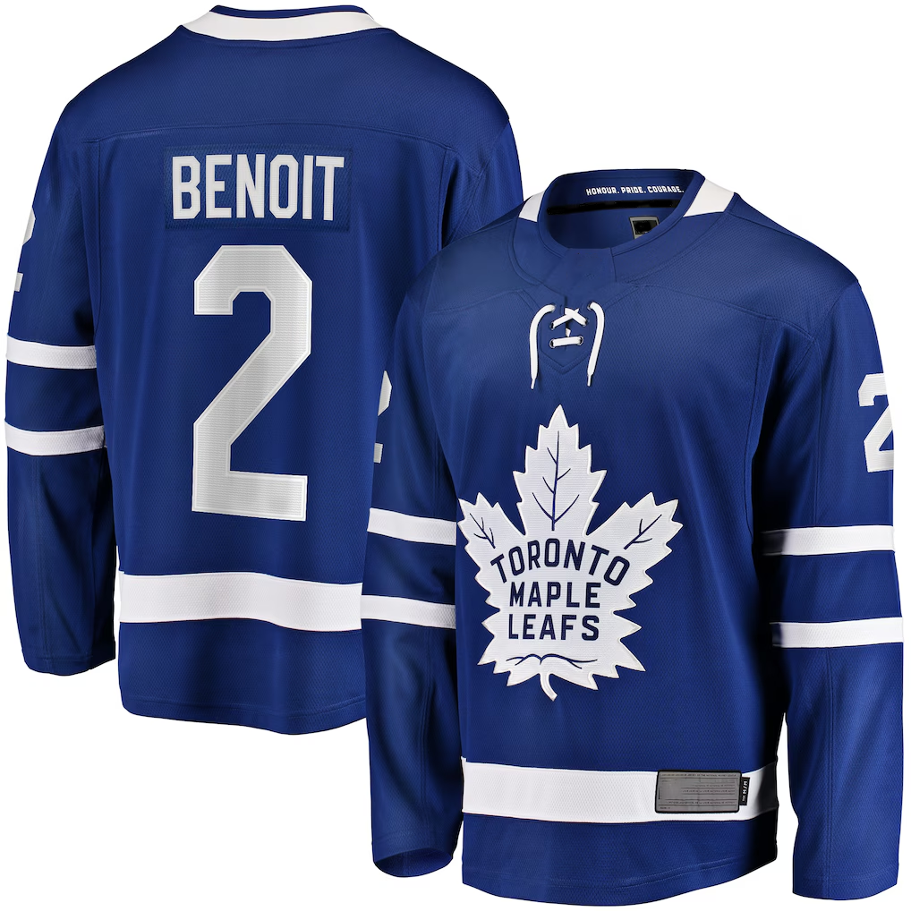 My Store TM.Leafs #2 Simon Benoit Blue Home Premier Breakaway Player Jerseys