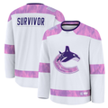 My Store V.Canucks White Hockey Fights Cancer Survivor Practice Jerseys