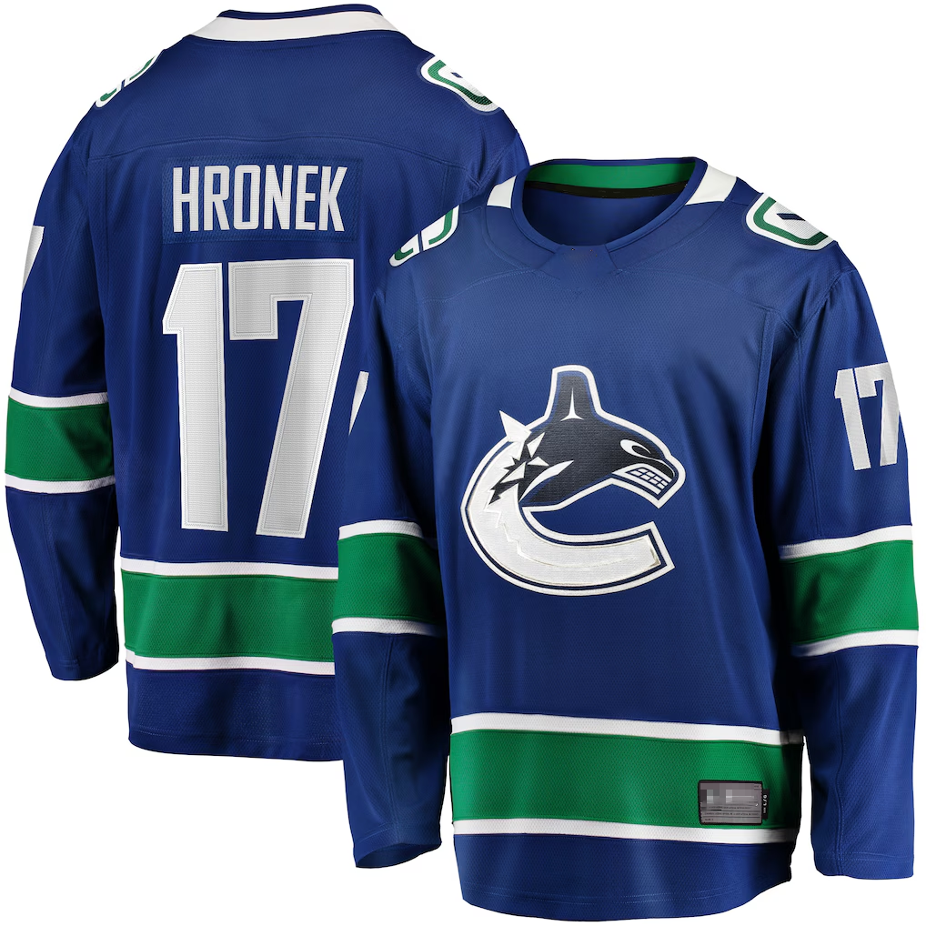 My Store V.Canucks #17 Filip Hronek Blue Home Breakaway Jerseys