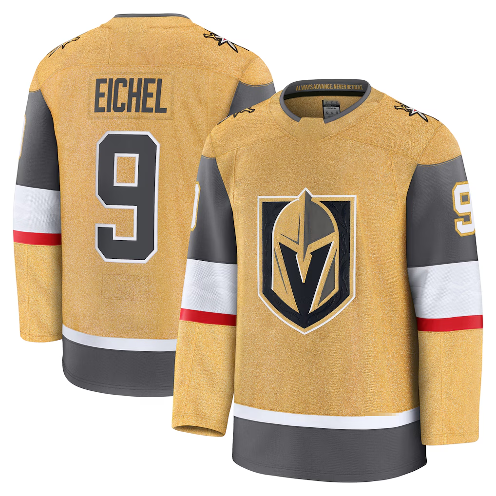 My Store VG.Knights #9 Jack Eichel Gold Home Premium Jerseys