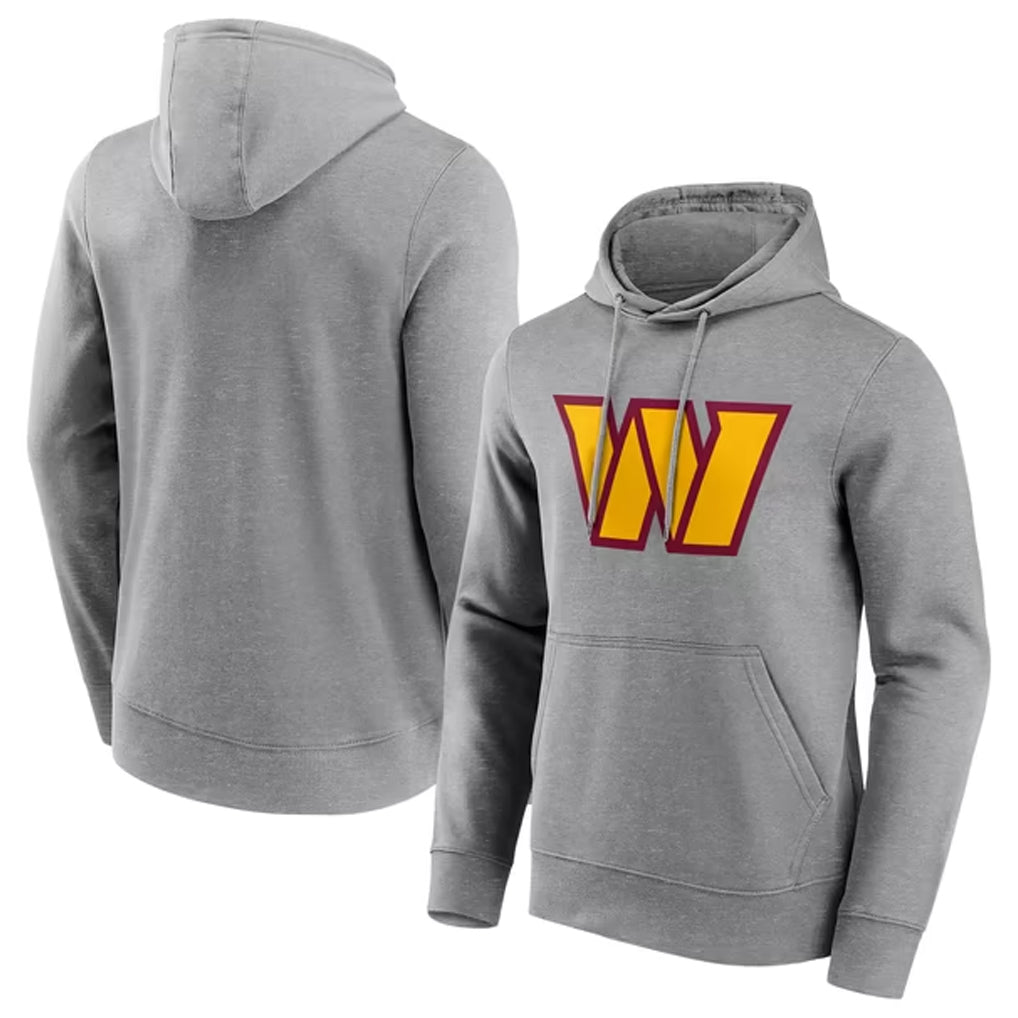 My Store W.Commanders Gray LOGO Pullover Hoodies Game Blank Player Stitched Jerseys
