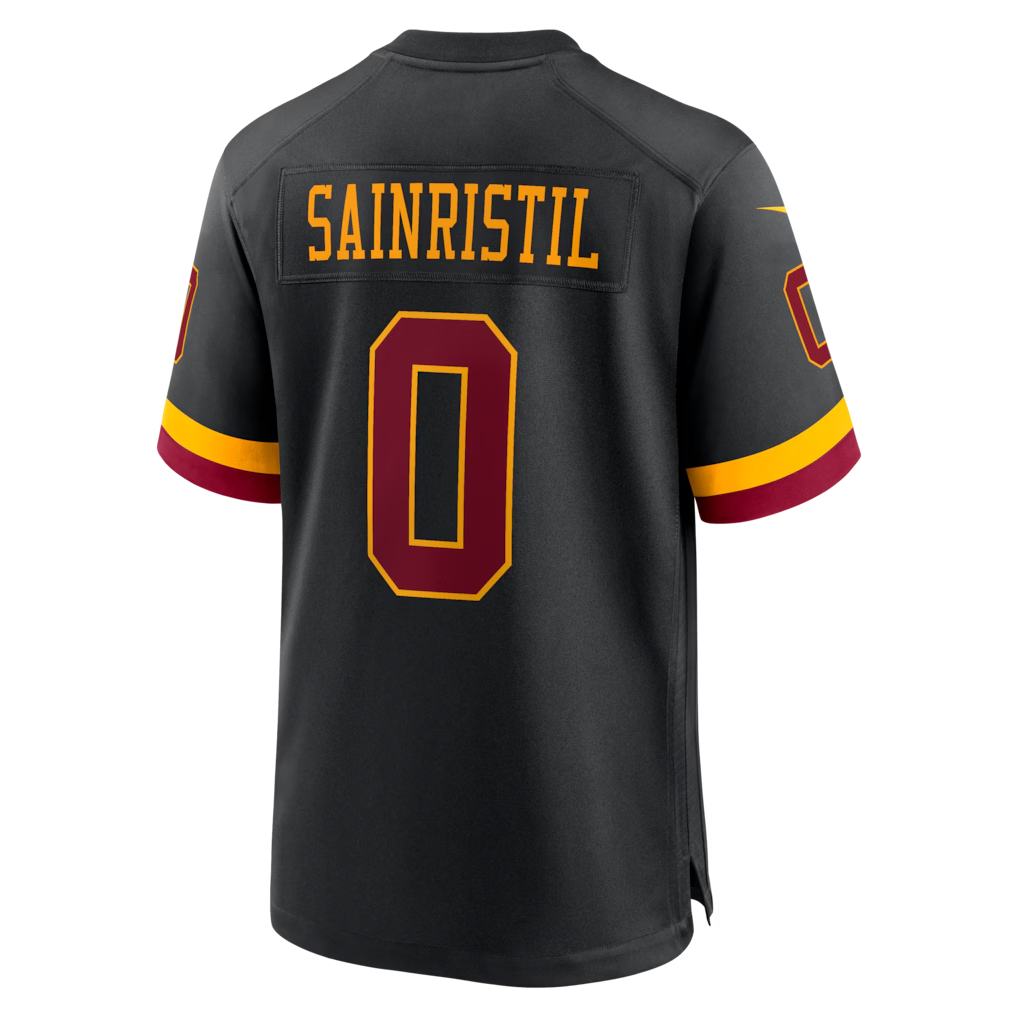 My Store W.Commanders #0 Mike Sainristil Black Hail Raiser Alternate Game Stitched Jerseys