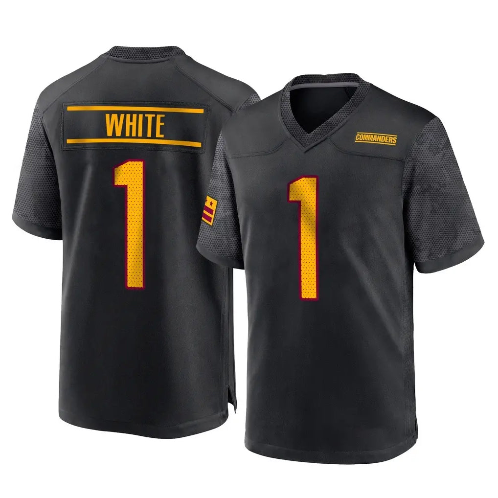 My Store W.Commanders #1 Rachaad White Player Black Home Game Stitched Jerseys