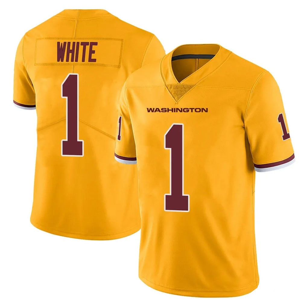 My Store W.Commanders #1 Rachaad White Player Gold Limited Color Rush Home Game Stitched Jerseys