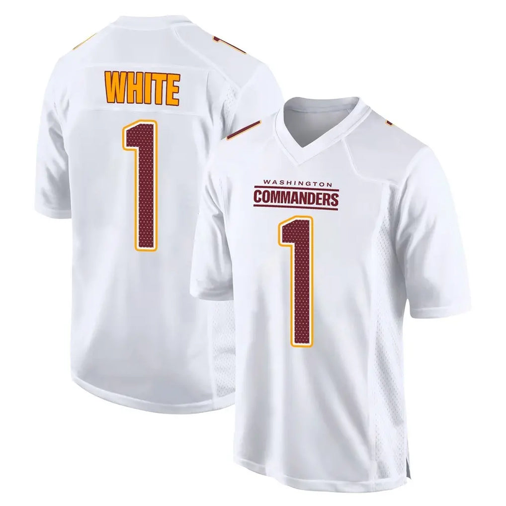 My Store W.Commanders #1 Rachaad White Player White Tundra Fashion Home Game Stitched Jerseys