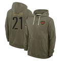 My Store W.Commanders #21 Sean Taylor Player Olive Salute to Service Hoodies Stitched Jerseys