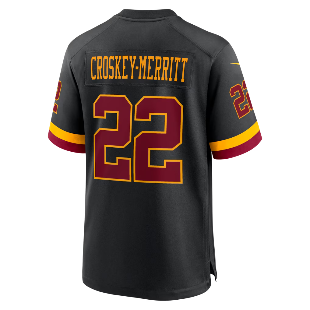 My Store W.Commanders #22 Jacory Croskey-Merritt Black Hail Raiser Alternate Game Stitched Jerseys