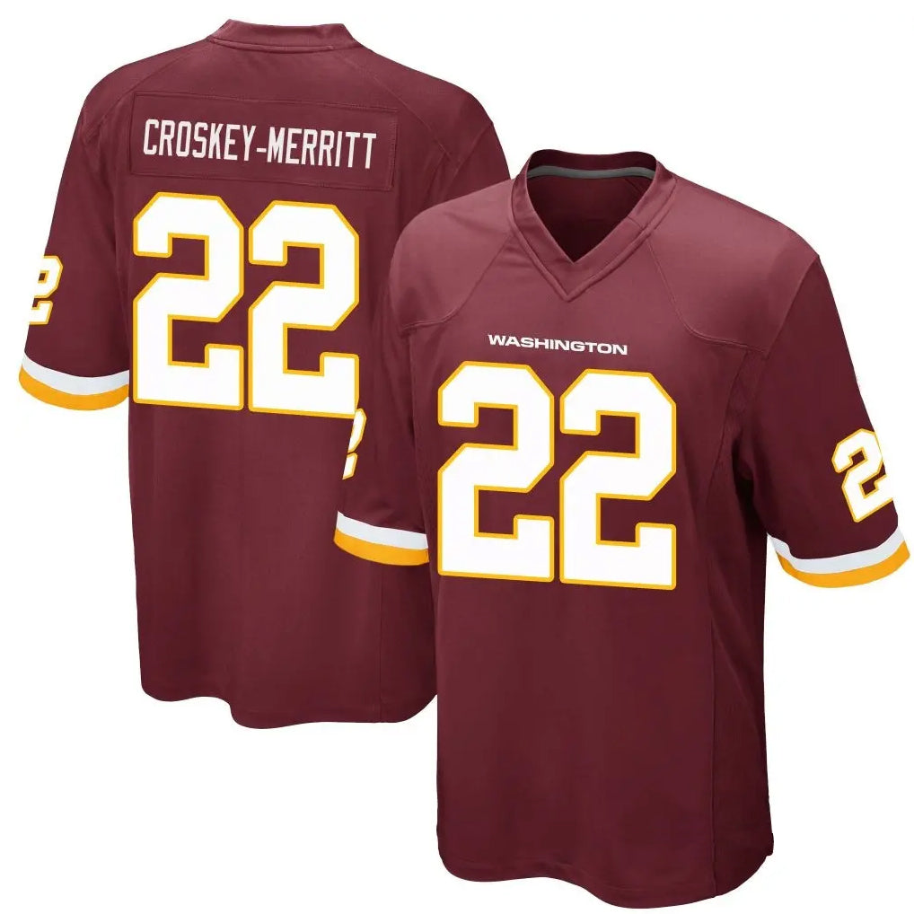 My Store W.Commanders #22 Jacory Croskey-Merritt Player Burgundy Game Stitched Jerseys