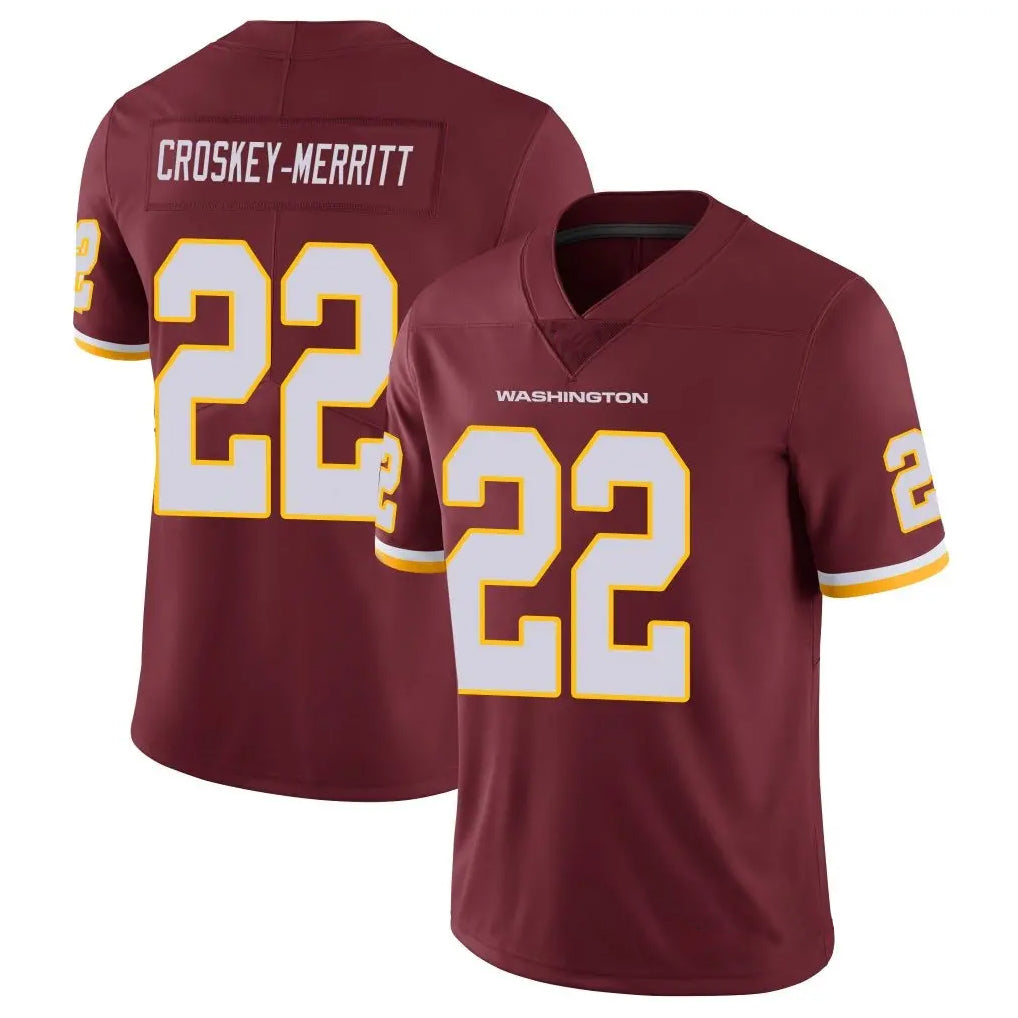 My Store W.Commanders #22 Jacory Croskey-Merritt Player Burgundy Vapor Limited Stitched Jerseys