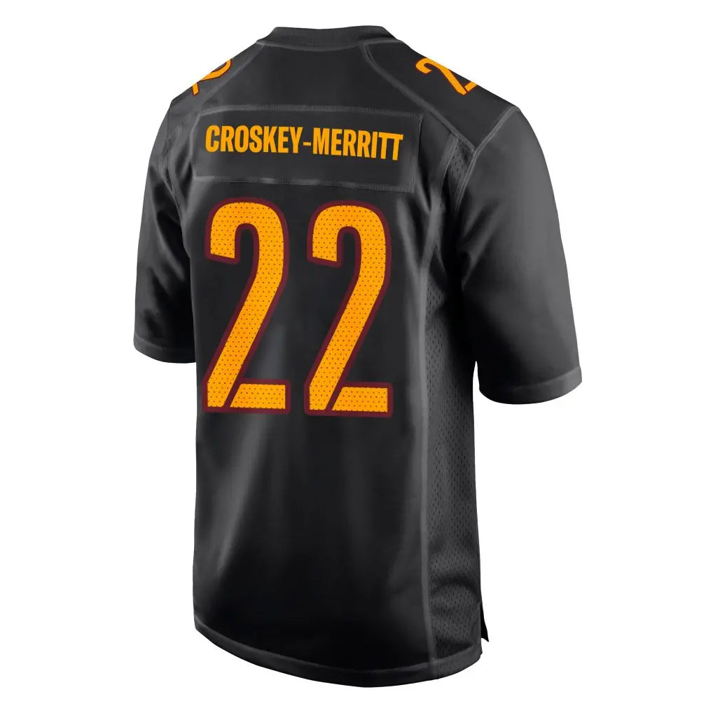 My Store W.Commanders #22 Jacory Croskey-Merritt Player Carbon Black Fashion Game Stitched Jerseys