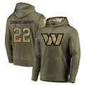 My Store W.Commanders #22 Jacory Croskey-Merritt Player Olive Salute to Service Limited Hoodies Stitched Jerseys