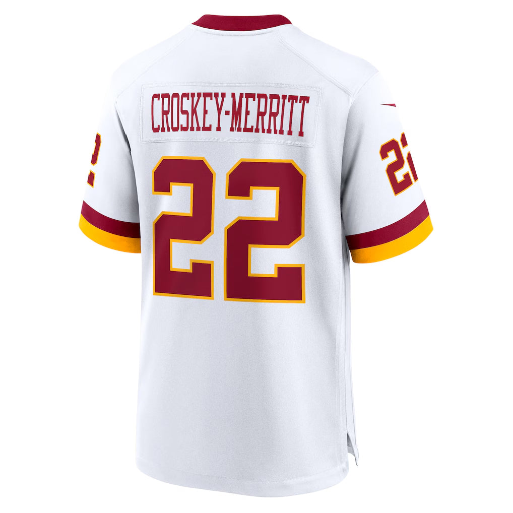 My Store W.Commanders #22 Jacory Croskey-Merritt Player White Home Game Stitched Jerseys