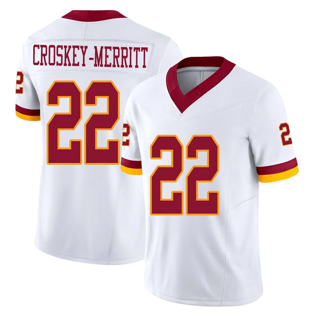 My Store W.Commanders #22 Jacory Croskey-Merritt Player White Home Game Stitched Jerseys