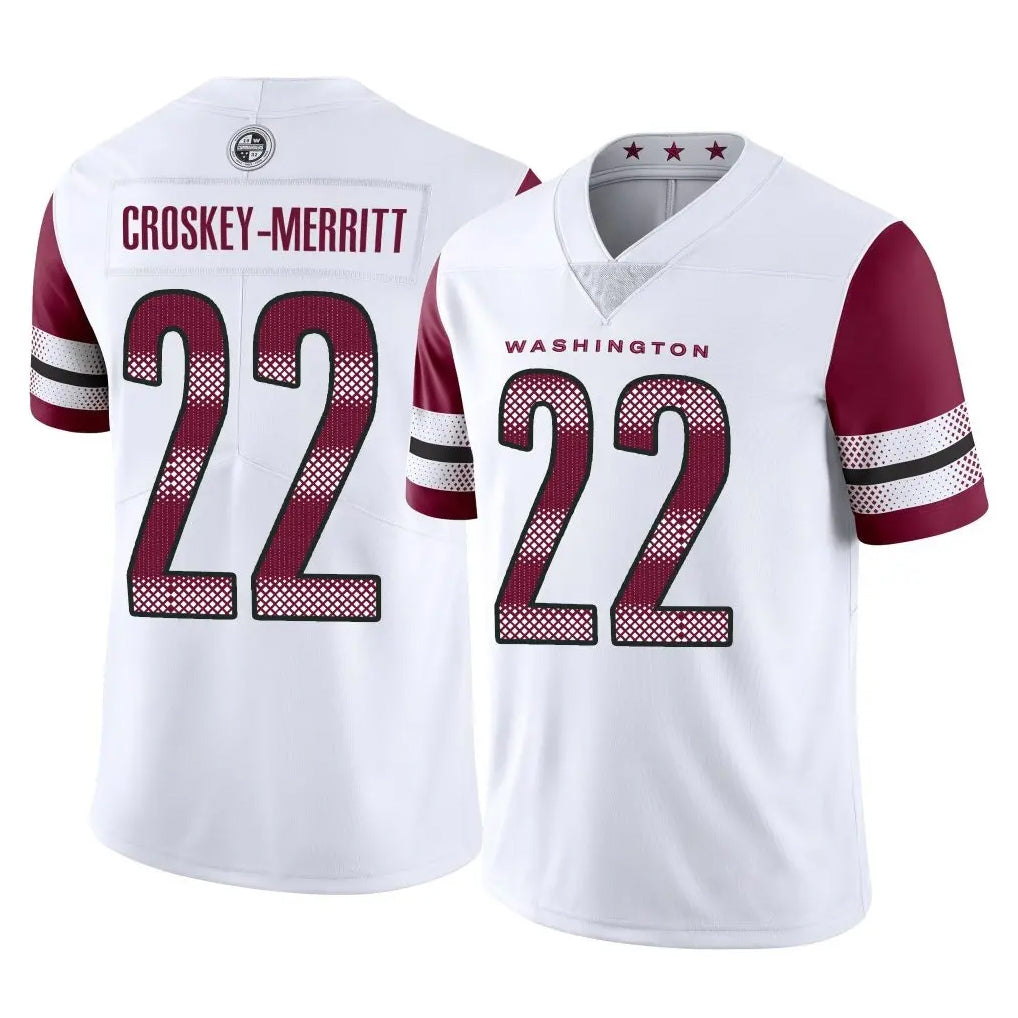 My Store W.Commanders #22 Jacory Croskey-Merritt Player White Limited Vapor Untouchable Home Game Stitched Jerseys