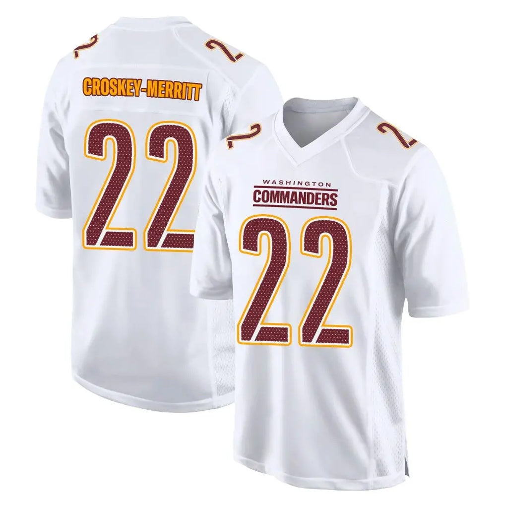 My Store W.Commanders #22 Jacory Croskey-Merritt Player White Tundra Fashion Home Game Stitched Jerseys