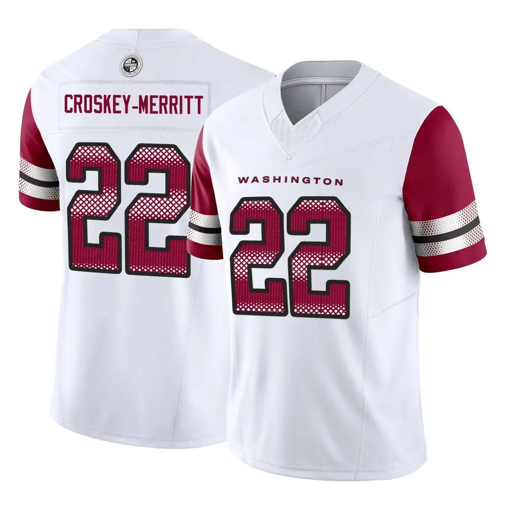 My Store W.Commanders #22 Jacory Croskey-Merritt Player White Vapor F.U.S.E. Limited Stitched Jerseys